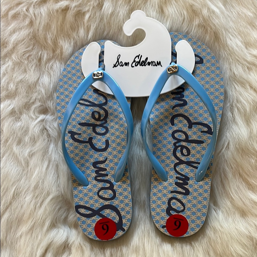 NWT Sam Edelman Patterned Blue Sandals